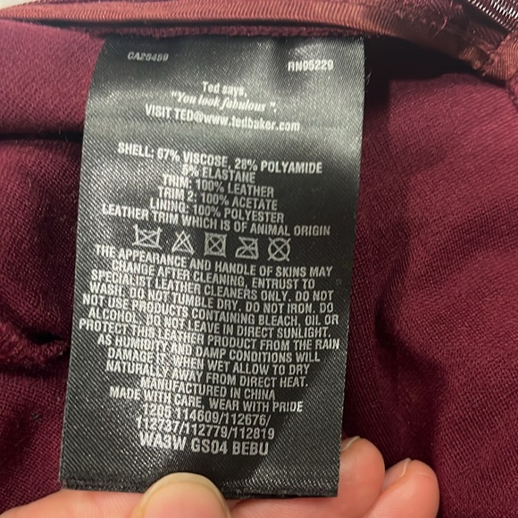 Ted Baker Leather Panel Pencil Skirt - Picture 7 of 8